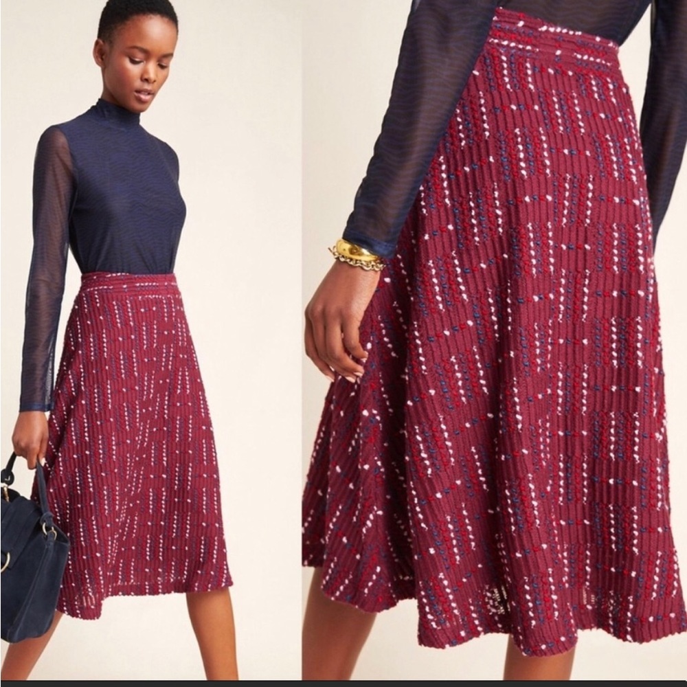 Anthropologie Anisa Textured MIDI Skirt - New with Tags